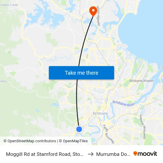 Moggill Rd at Stamford Road, Stop 22/23 to Murrumba Downs map