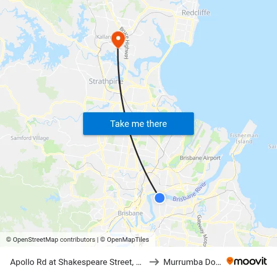 Apollo Rd at Shakespeare Street, Stop 39 to Murrumba Downs map