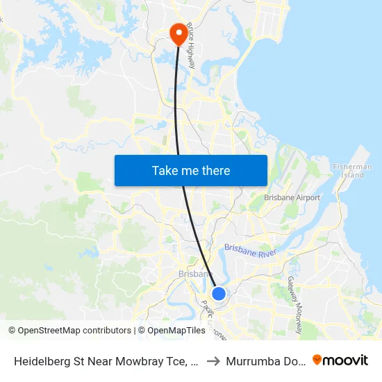 Heidelberg St Near Mowbray Tce, Stop 14 to Murrumba Downs map