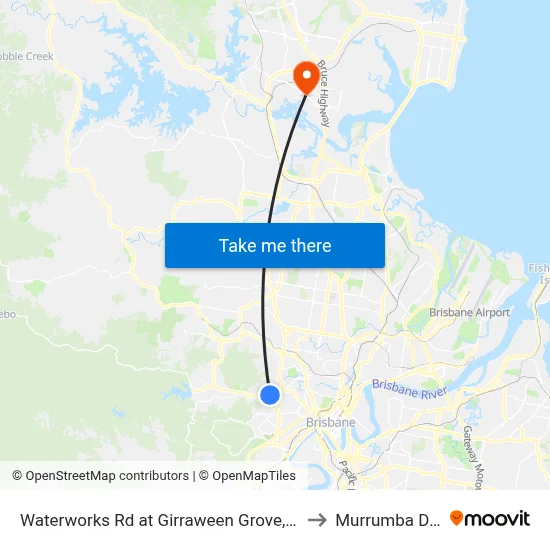 Waterworks Rd at Girraween Grove, Stop 21/22 to Murrumba Downs map