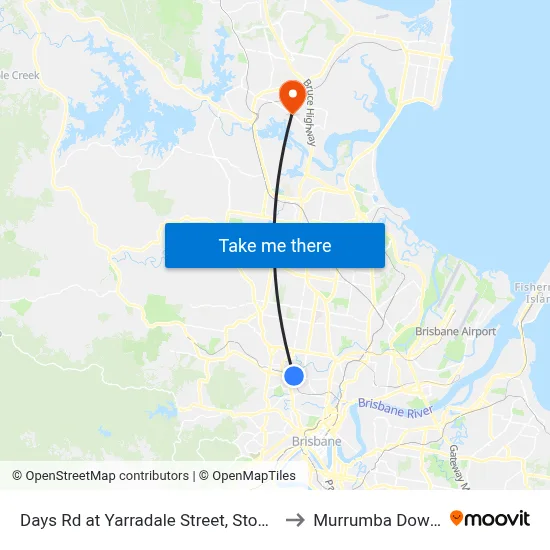 Days Rd at Yarradale Street, Stop 2a to Murrumba Downs map