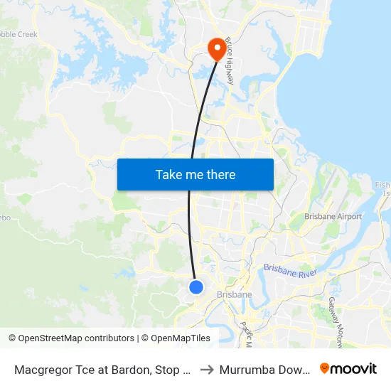 Macgregor Tce at Bardon, Stop 15 to Murrumba Downs map