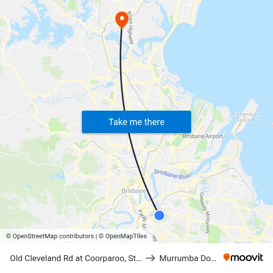 Old Cleveland Rd at Coorparoo, Stop 23 to Murrumba Downs map