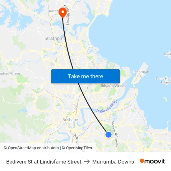 Bedivere St at Lindisfarne Street to Murrumba Downs map