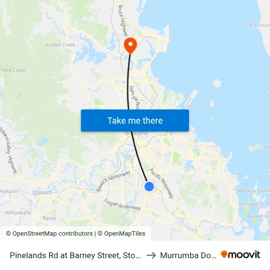 Pinelands Rd at Barney Street, Stop 70/71 to Murrumba Downs map