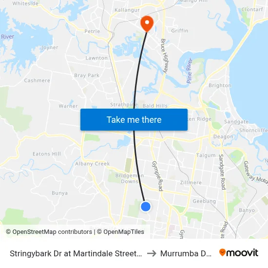 Stringybark Dr at Martindale Street, Stop 47 to Murrumba Downs map