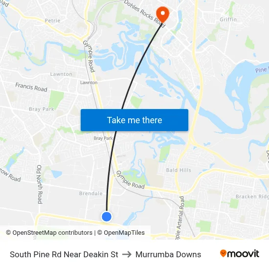 South Pine Rd Near Deakin St to Murrumba Downs map