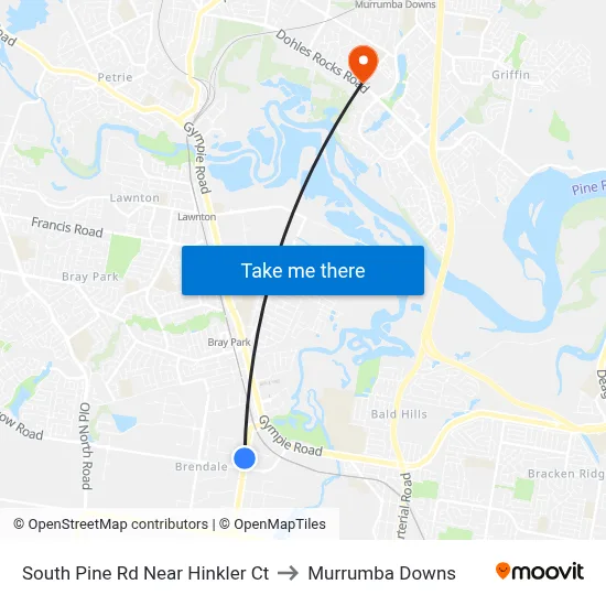 South Pine Rd Near Hinkler Ct to Murrumba Downs map