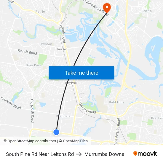 South Pine Rd Near Leitchs Rd to Murrumba Downs map