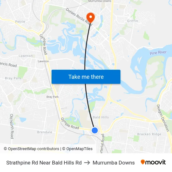 Strathpine Rd Near Bald Hills Rd to Murrumba Downs map