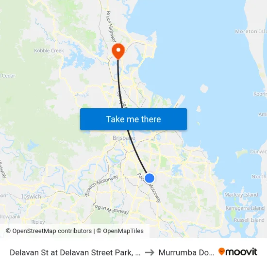Delavan St at Delavan Street Park, Stop 85 to Murrumba Downs map