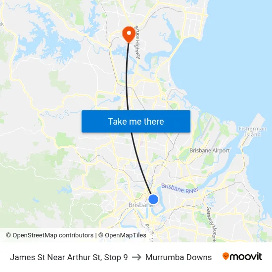 James St Near Arthur St, Stop 9 to Murrumba Downs map