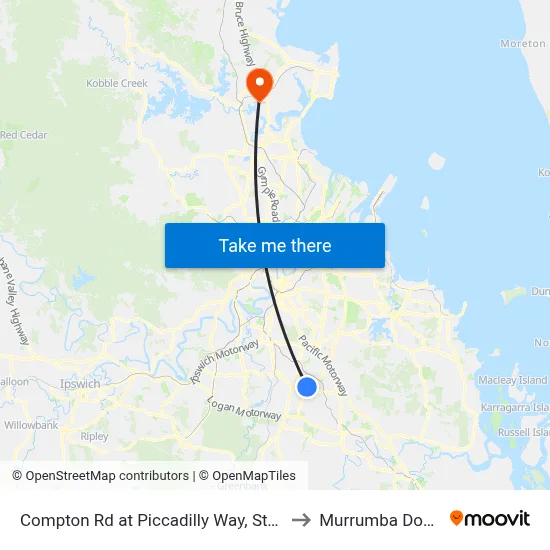 Compton Rd at Piccadilly Way, Stop 28 to Murrumba Downs map