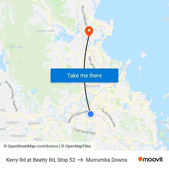 Kerry Rd at Beatty Rd, Stop 52 to Murrumba Downs map