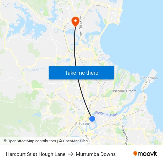 Harcourt St at Hough Lane to Murrumba Downs map