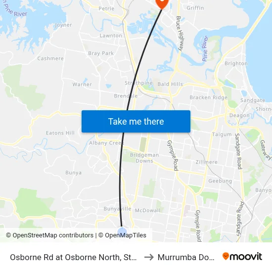 Osborne Rd at Osborne North, Stop 51 to Murrumba Downs map