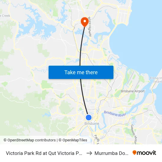Victoria Park Rd at Qut Victoria Park Rd to Murrumba Downs map