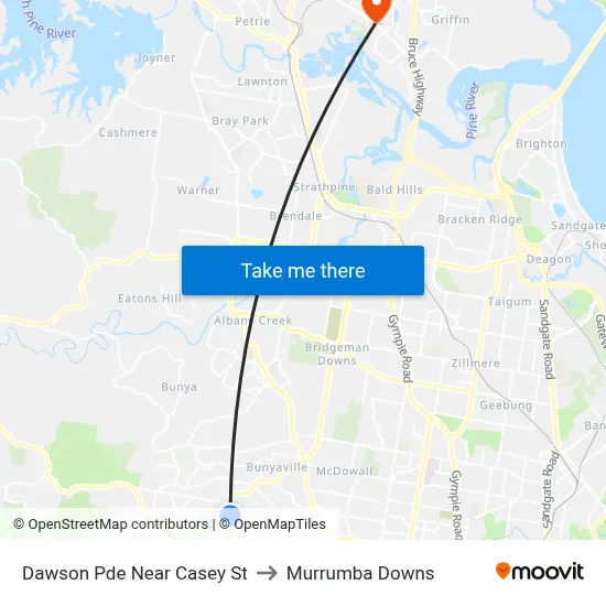 Dawson Pde Near Casey St to Murrumba Downs map