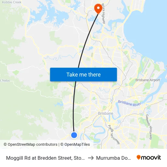 Moggill Rd at Bredden Street, Stop 32 to Murrumba Downs map