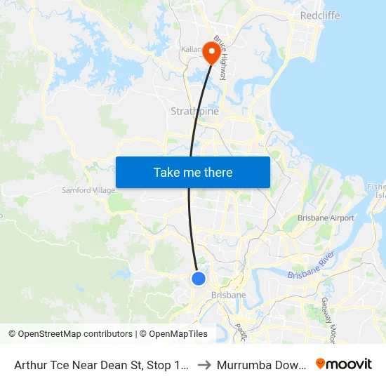 Arthur Tce Near Dean St, Stop 15a to Murrumba Downs map