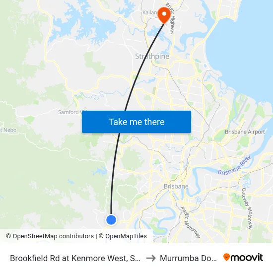 Brookfield Rd at Kenmore West, Stop 37 to Murrumba Downs map