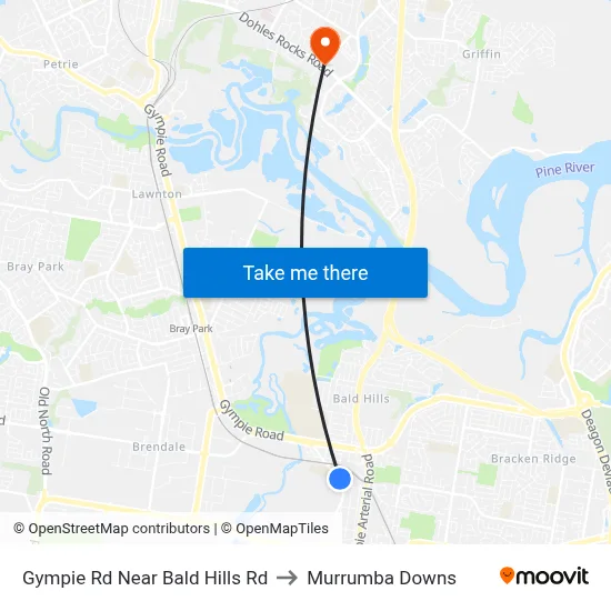 Gympie Rd Near Bald Hills Rd to Murrumba Downs map