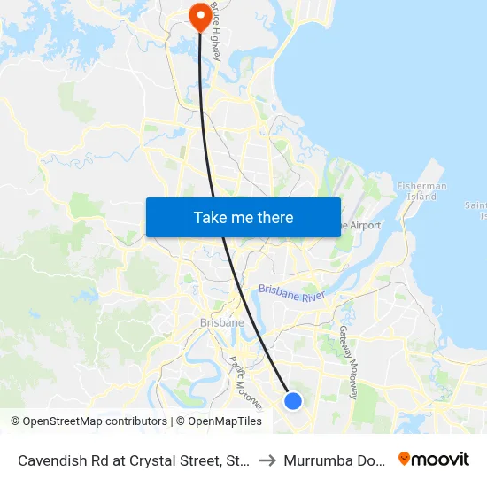 Cavendish Rd at Crystal Street, Stop 50 to Murrumba Downs map