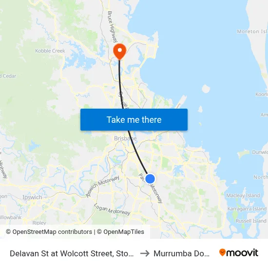 Delavan St at Wolcott Street, Stop 86 to Murrumba Downs map