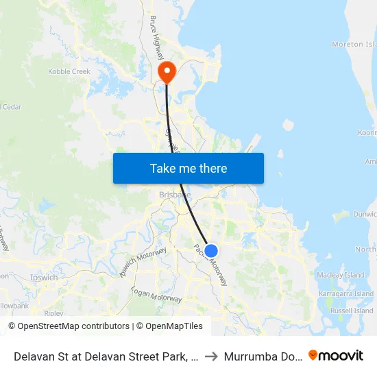 Delavan St at Delavan Street Park, Stop 85 to Murrumba Downs map