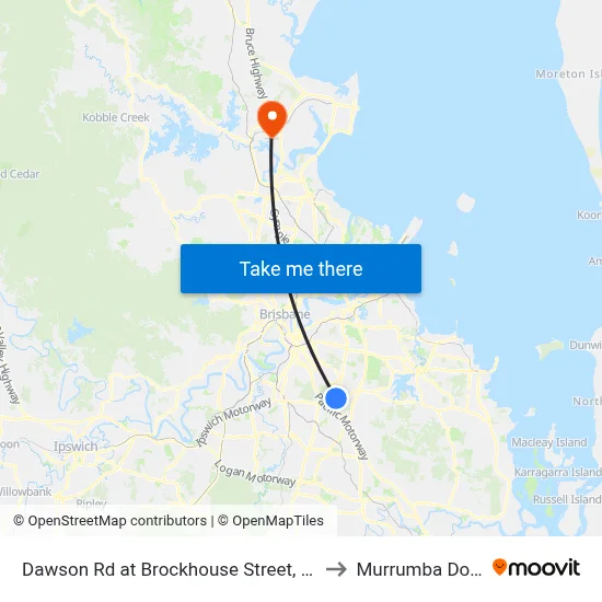 Dawson Rd at Brockhouse Street, Stop 77 to Murrumba Downs map