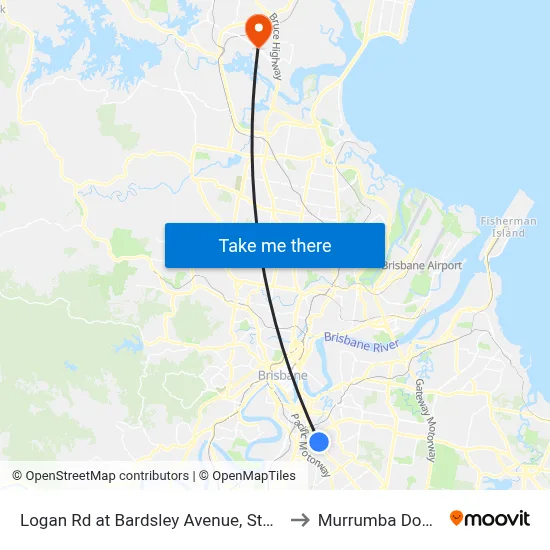 Logan Rd at Bardsley Avenue, Stop 20 to Murrumba Downs map