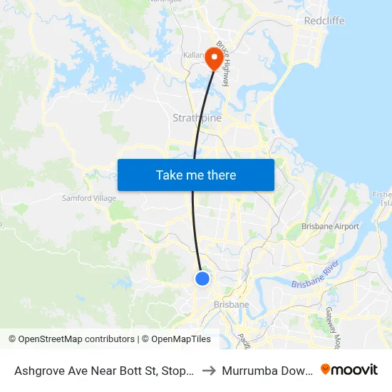 Ashgrove Ave Near Bott St, Stop 25 to Murrumba Downs map