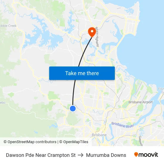 Dawson Pde Near Crampton St to Murrumba Downs map