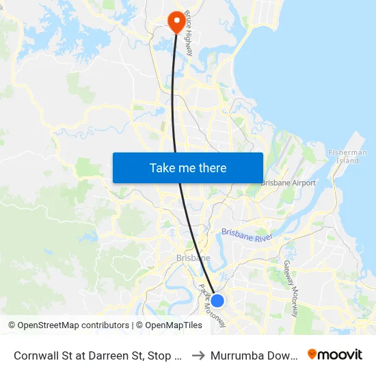 Cornwall St at Darreen St, Stop 19 to Murrumba Downs map
