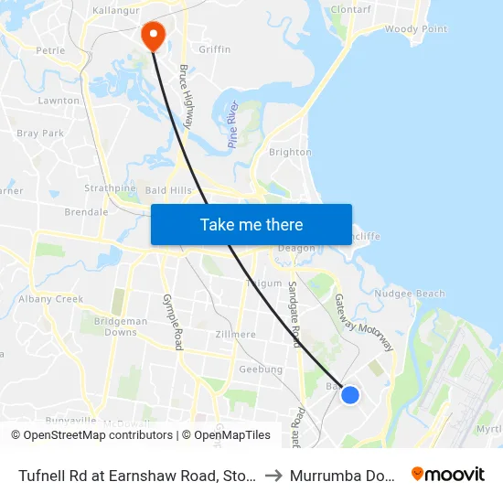 Tufnell Rd at Earnshaw Road, Stop 27 to Murrumba Downs map