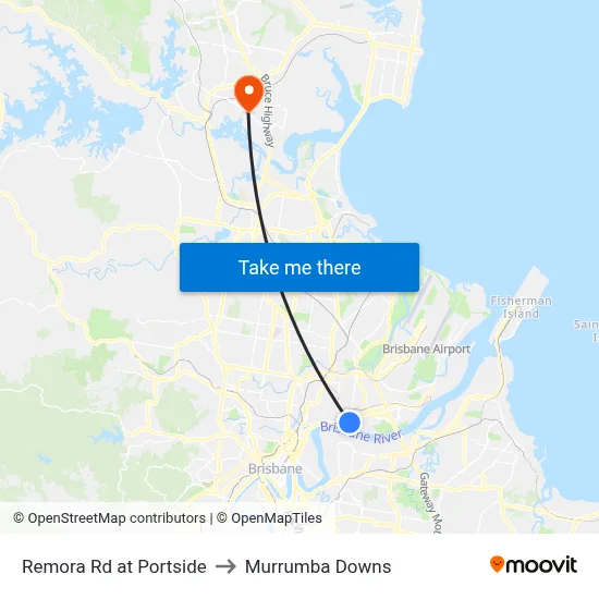Remora Rd at Portside to Murrumba Downs map