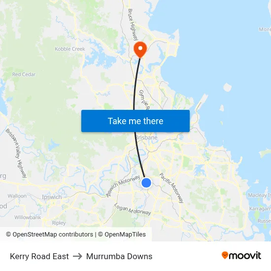 Kerry Road East to Murrumba Downs map