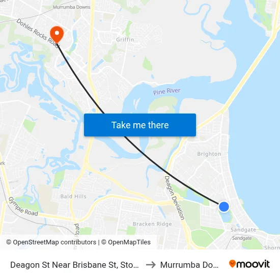 Deagon St Near Brisbane St, Stop 37 to Murrumba Downs map