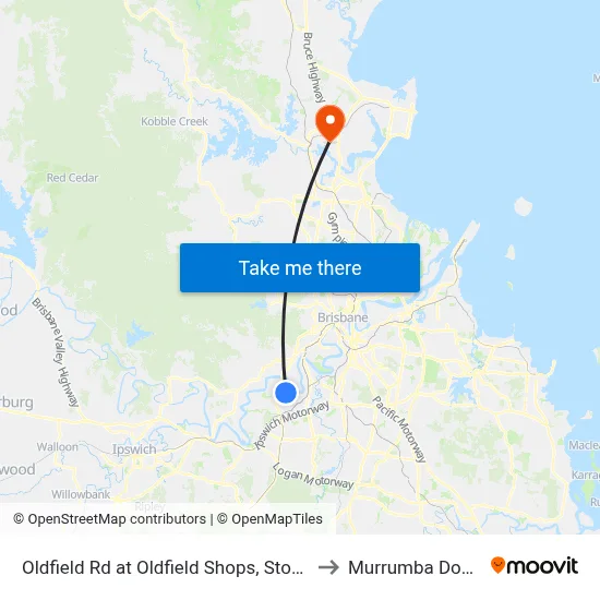 Oldfield Rd at Oldfield Shops, Stop 57a to Murrumba Downs map