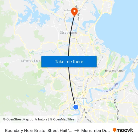 Boundary Near Bristol Street Hail 'N' Ride to Murrumba Downs map