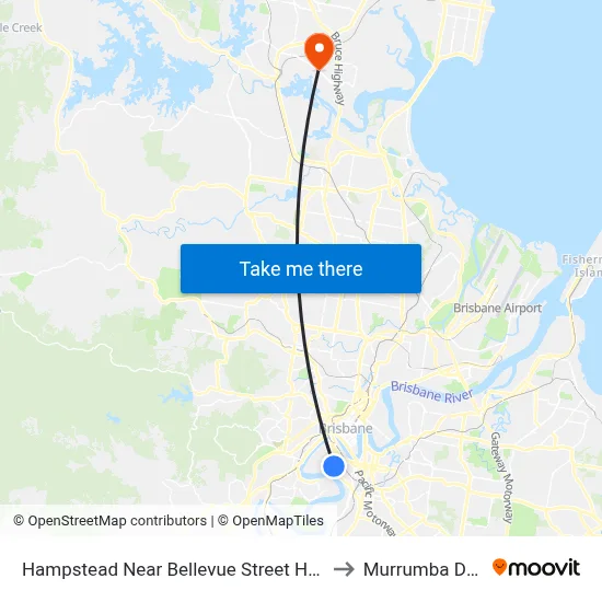 Hampstead Near Bellevue Street Hail 'N' Ride to Murrumba Downs map