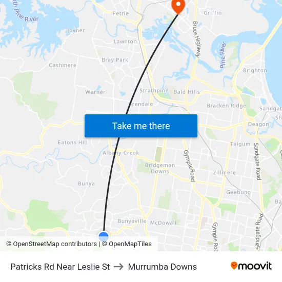 Patricks Rd Near Leslie St to Murrumba Downs map