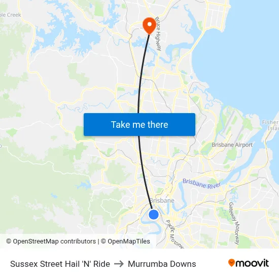 Sussex Street Hail 'N' Ride to Murrumba Downs map