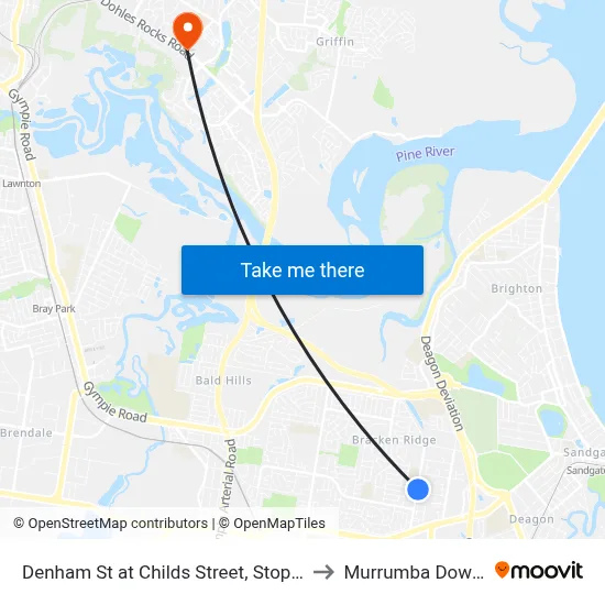 Denham St at Childs Street, Stop 33 to Murrumba Downs map