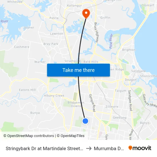 Stringybark Dr at Martindale Street, Stop 47 to Murrumba Downs map