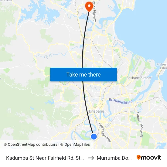 Kadumba St Near Fairfield Rd, Stop 22 to Murrumba Downs map