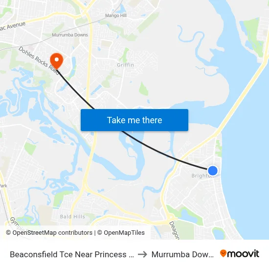 Beaconsfield Tce Near Princess St to Murrumba Downs map