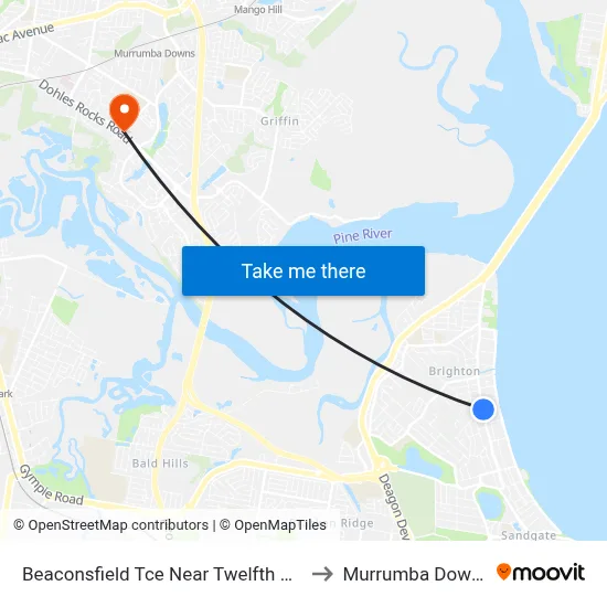 Beaconsfield Tce Near Twelfth Ave to Murrumba Downs map