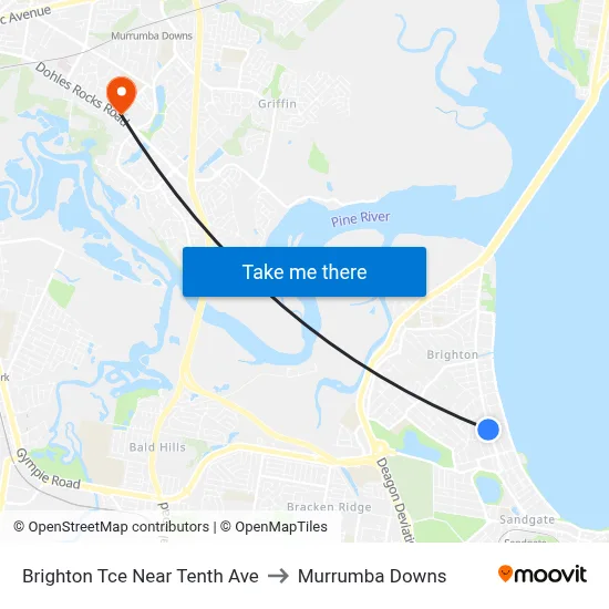Brighton Tce Near Tenth Ave to Murrumba Downs map