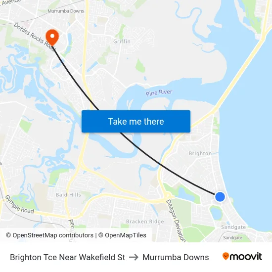 Brighton Tce Near Wakefield St to Murrumba Downs map